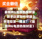  最新MG电游热辣财富：新手玩家如何快速上手赚取第一桶金？（最新MG电游热辣财富）